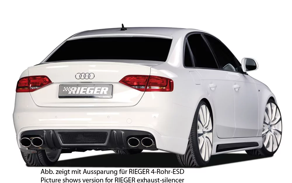 Rieger Heckschürzenansatz für Audi A4 (B8/B81) - Lim. 11.07-12.11 (bis Facelift) carbon optik