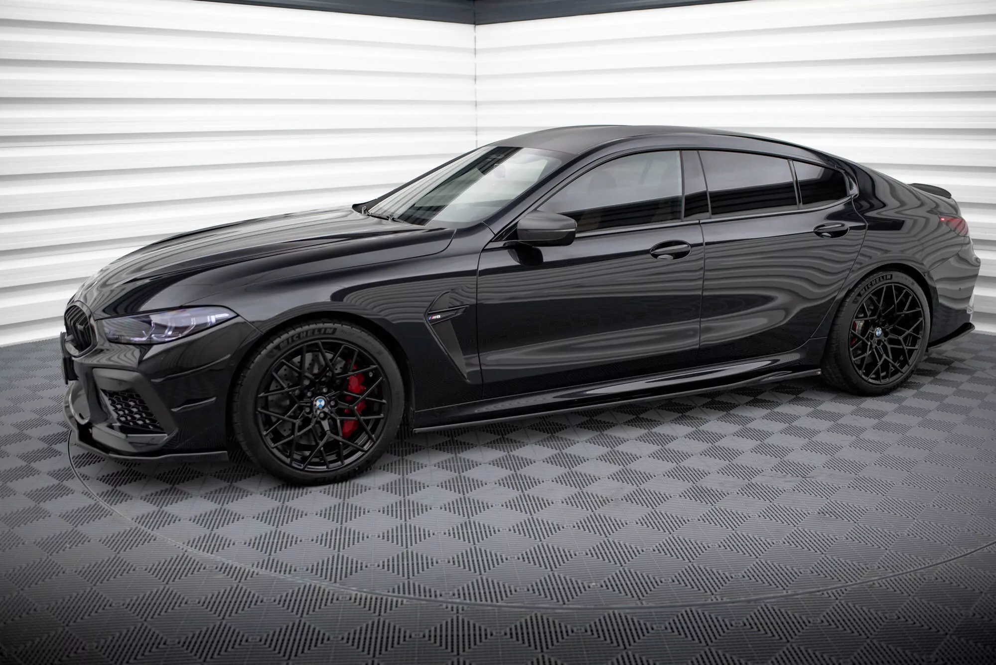Seitenschweller Ansatz Für V.2 Für BMW M8 Gran Coupe F93 / 8 Gran Coupe M-Paket G16 Schwarz Hochglanz