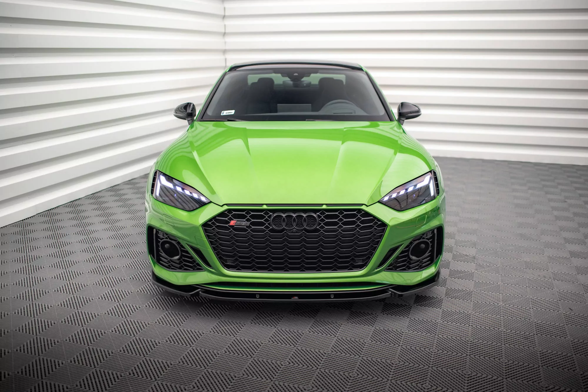 Front Ansatz V.2 Für Audi RS5 F5 Facelift Schwarz Hochglanz