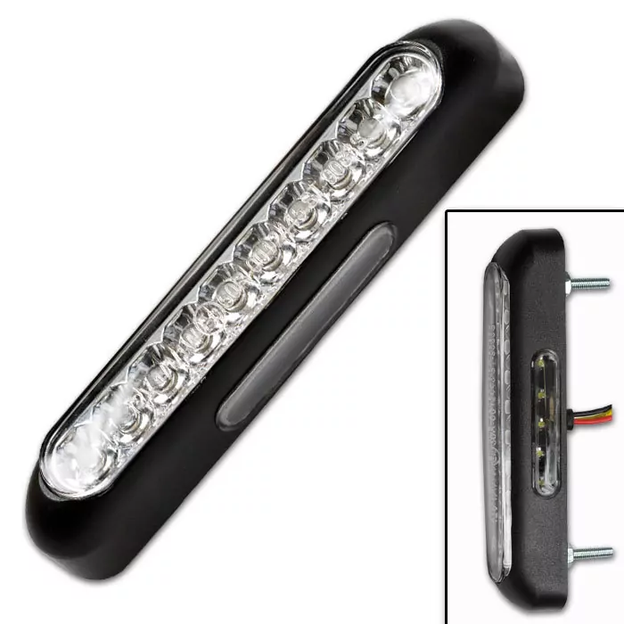 Led-rücklicht "line", Schwarz, Klares Glas, Mit Kz -beleuchtung, B 129 X H 21 X T 22 Mm, E-geprüft