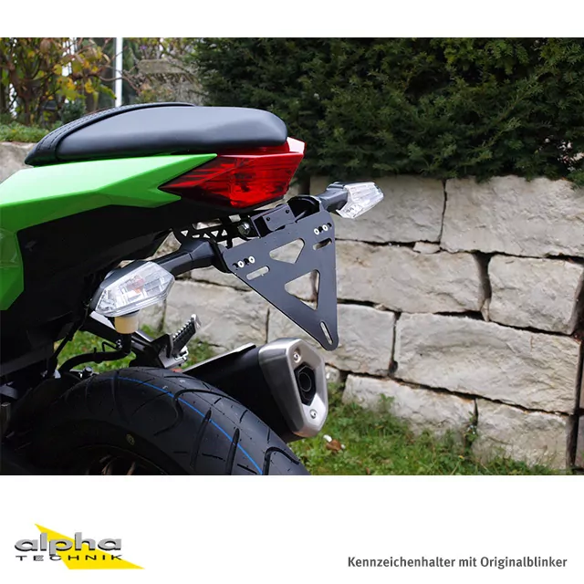 alpha Technik Kennzeichenhalter für Kawasaki Z300; Typ ER300A; Modelljahr 2015-