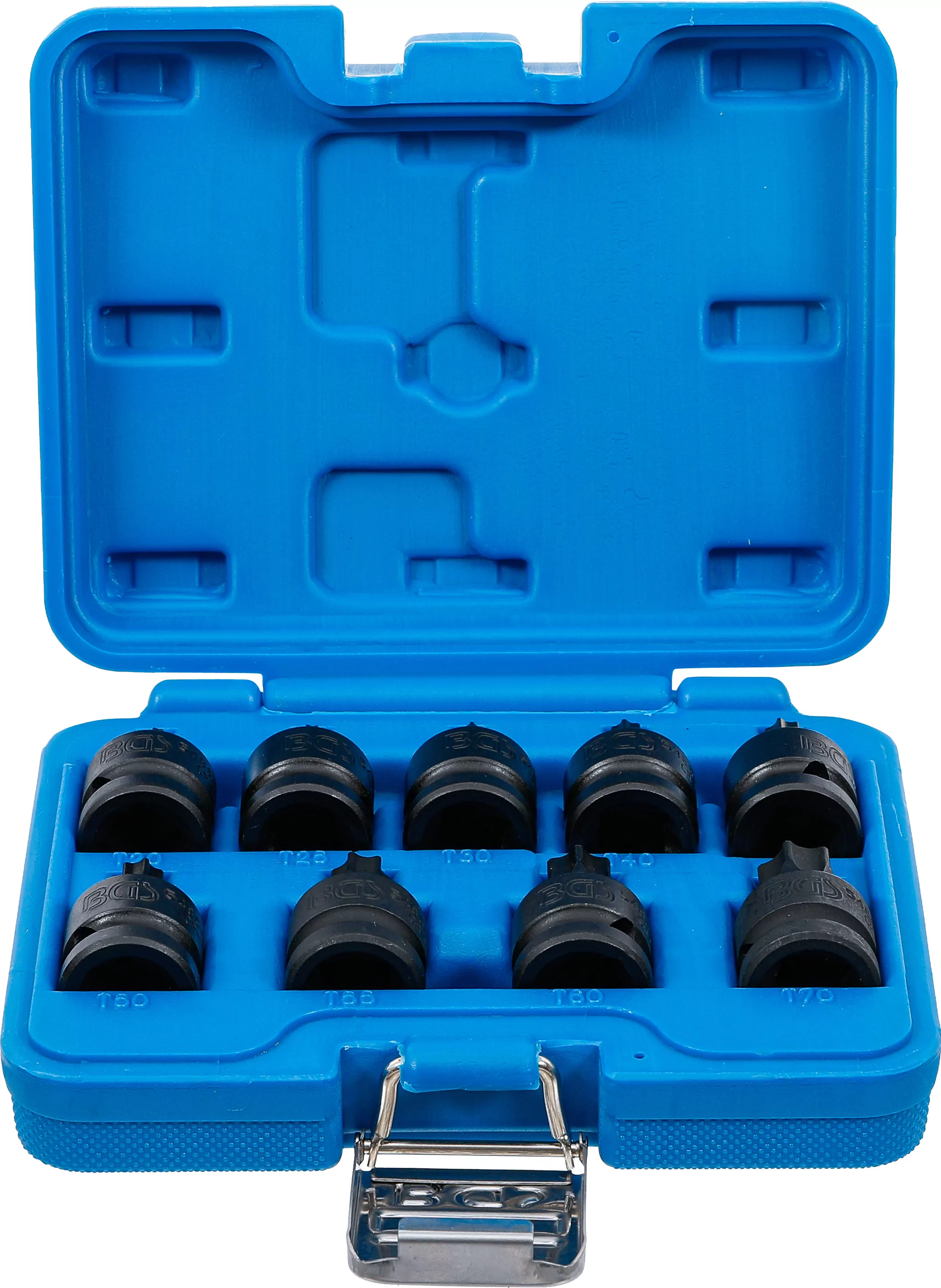 Kraft-Bit-Einsatz-Satz | Antrieb Innenvierkant 12,5 mm (1/2") | T-Profil (für Torx) T20 - T70 | 9-tlg.