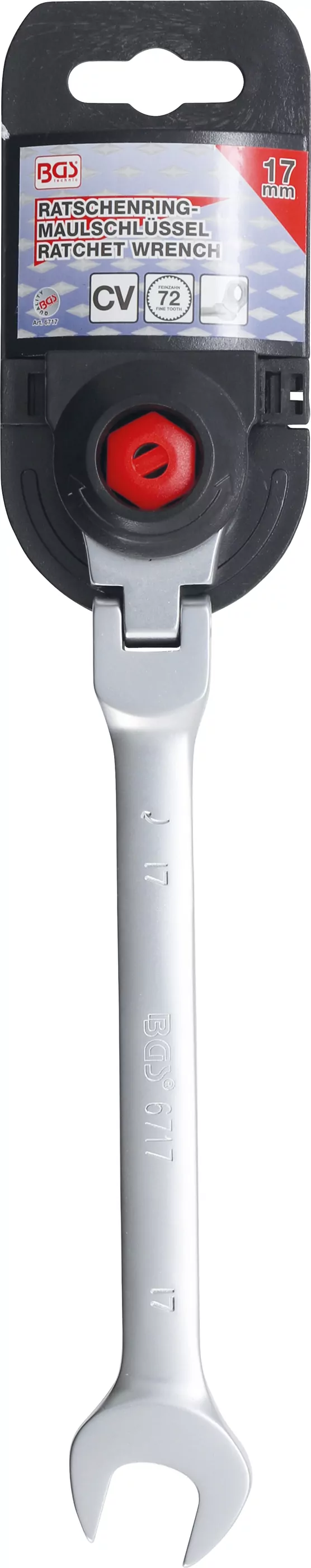 Ratschenring-Maulschlüssel | abwinkelbar | SW 17 mm