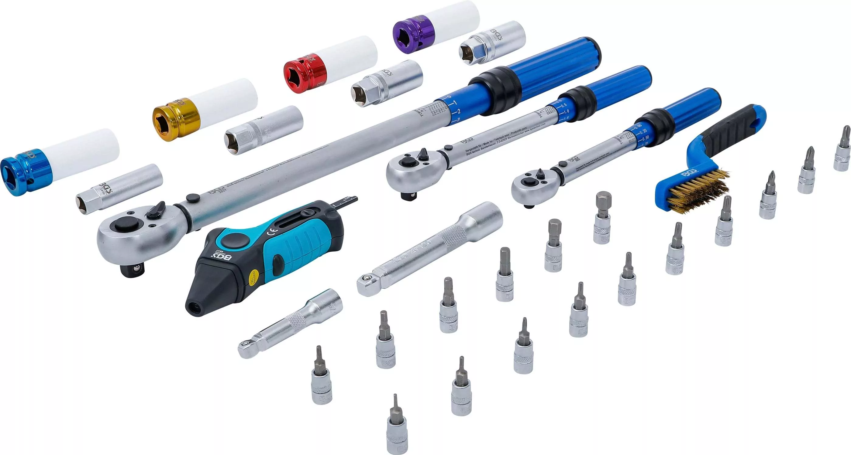 Drehmomentschlüssel-Satz | Abtrieb Außenvierkant 6,3 mm (1/4"), 10 mm (3/8"), 12,5 mm (1/2") | 31-tlg.