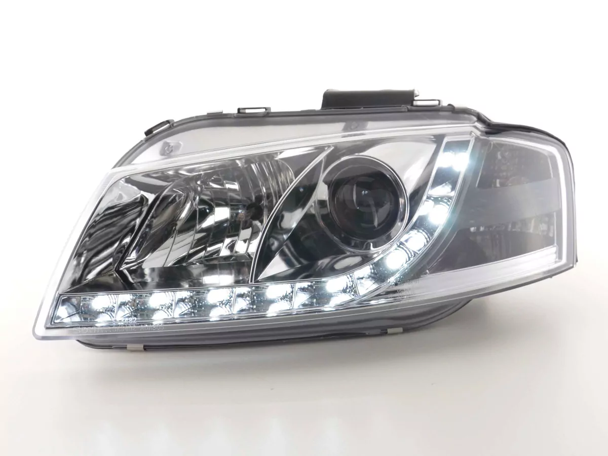 Scheinwerfer Set Daylight LED Tagfahrlicht Audi A3 Typ 8P Bj. 03-08 chrom