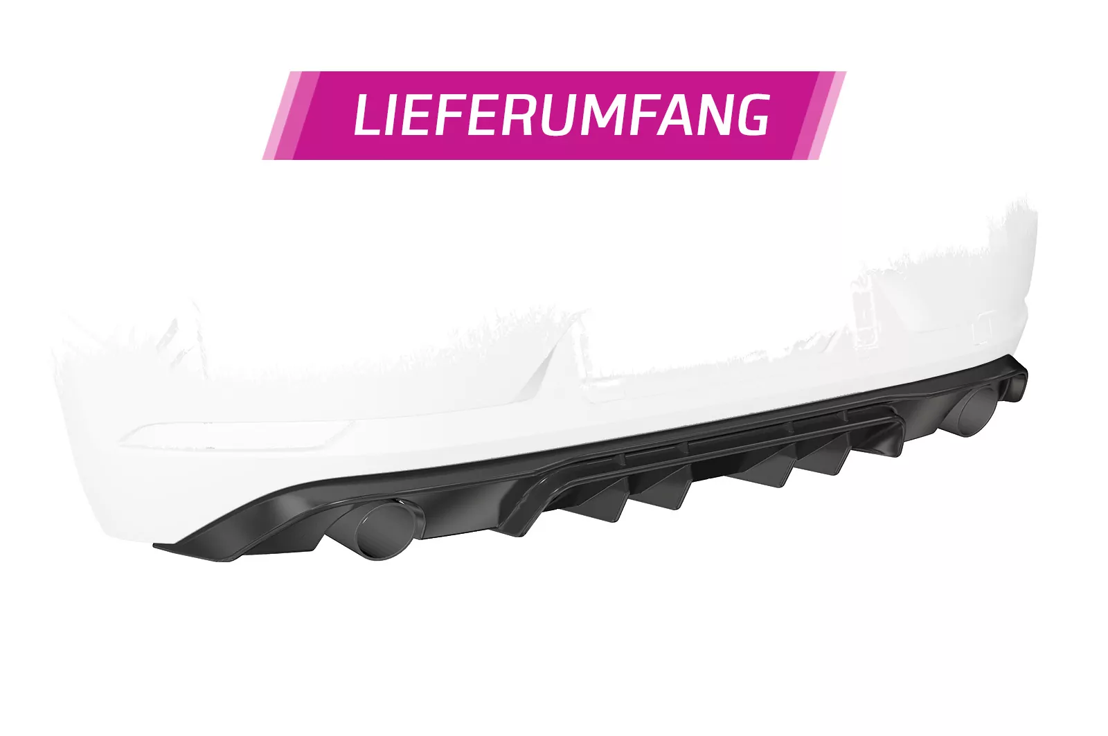 Heckansatz für VW Golf 7 (Typ AU) GTI HA303 Schwarz Strukturiert