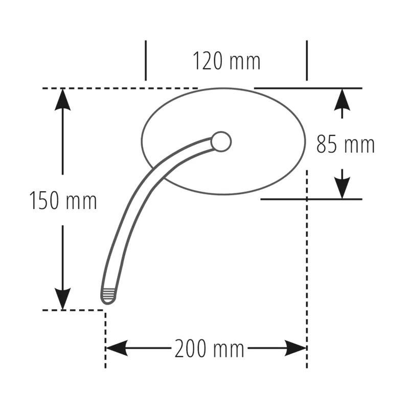 HIGHSIDER pro Handlebar Mirror Ferrara 2 Black (1pc)