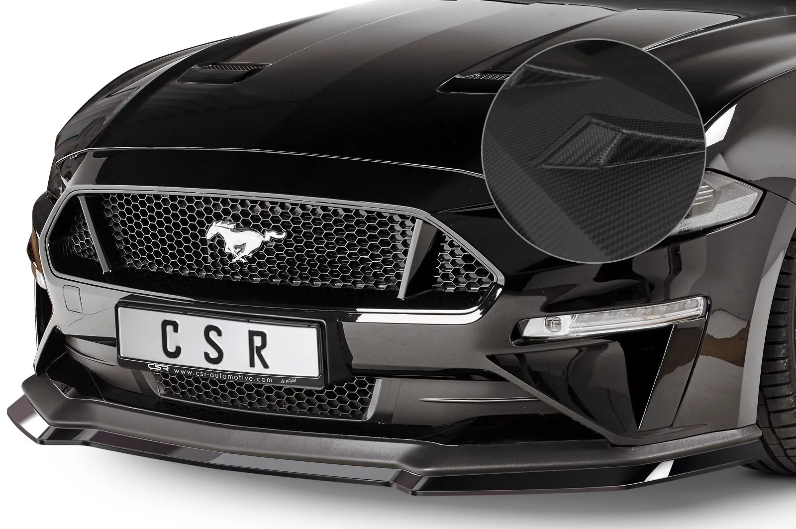 Cup-Spoilerlippe mit ABE für Ford Mustang VI CSL452-M Carbon Look (matt)