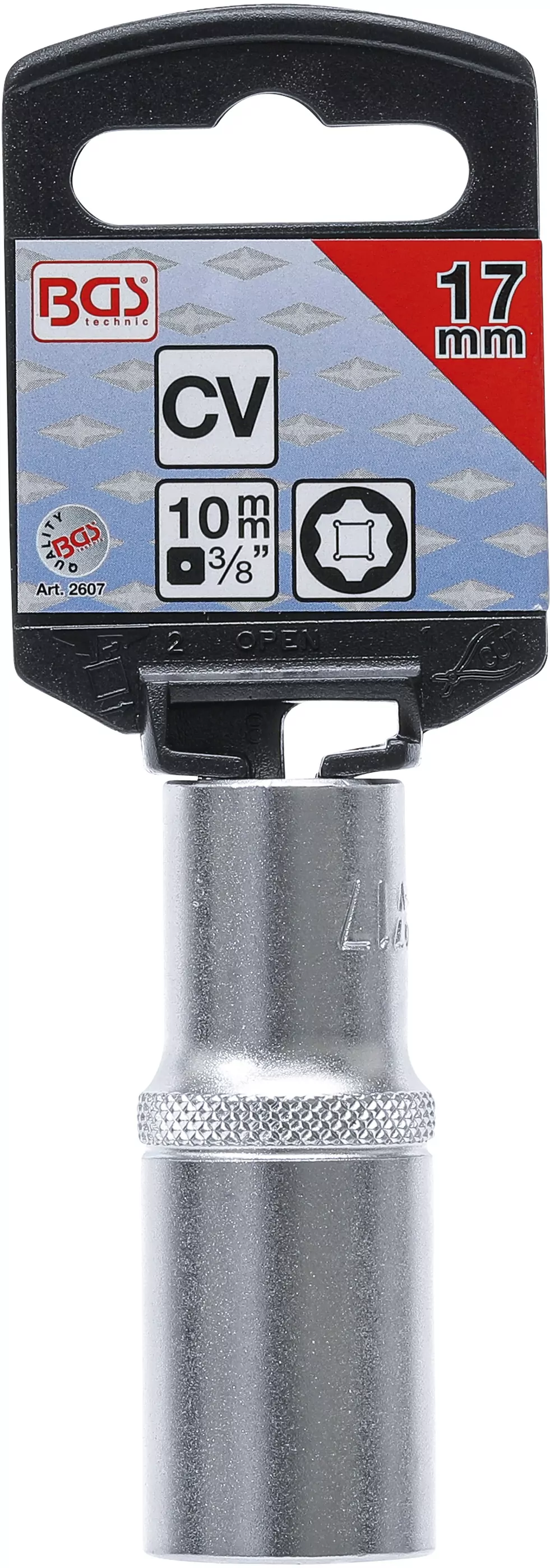 Steckschlüssel-Einsatz Super Lock, tief | Antrieb Innenvierkant 10 mm (3/8") | SW 17 mm