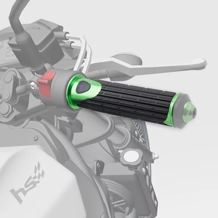 Alu/gummi-griffe | D-version | Grün | 22 Mm | Länge: 125 Mm | Ende Offen