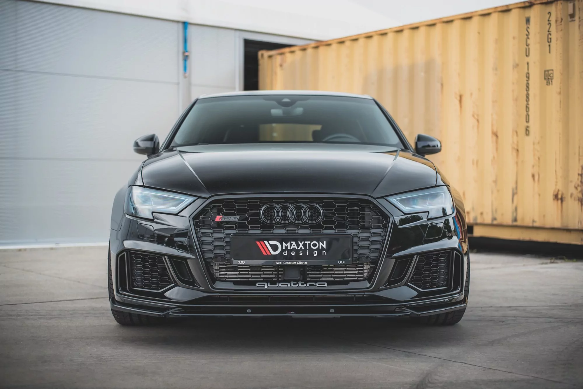 Front Ansatz V.4 Passend Für Audi RS3 8V FL Sportback Schwarz Hochglanz