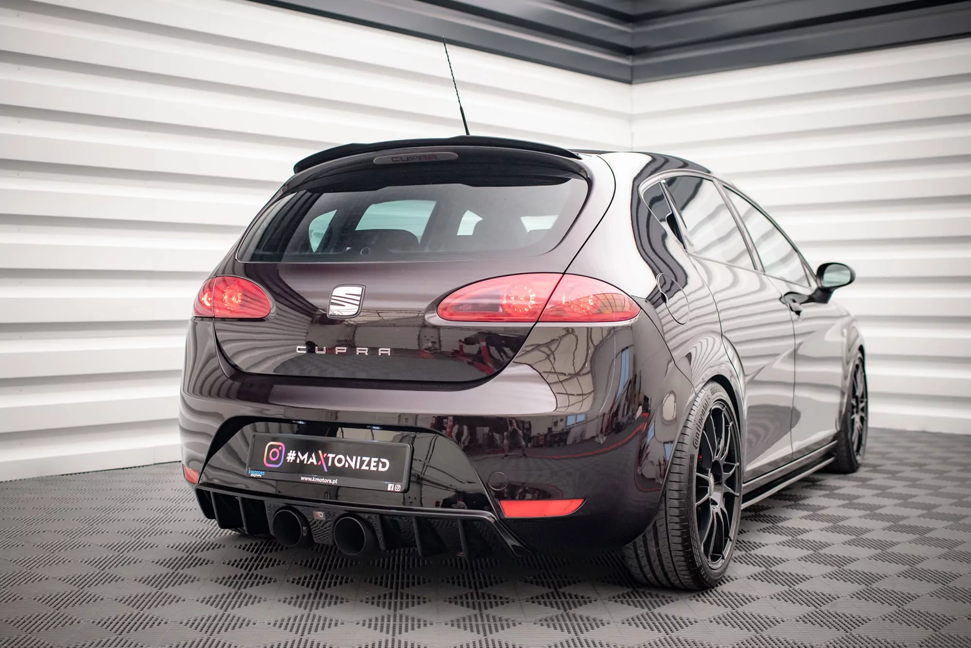 Spoiler CAP Passend Für Passend Für SEAT LEON MK2 CUPRA / FR FL Schwarz Hochglanz Schwarz Hochglanz