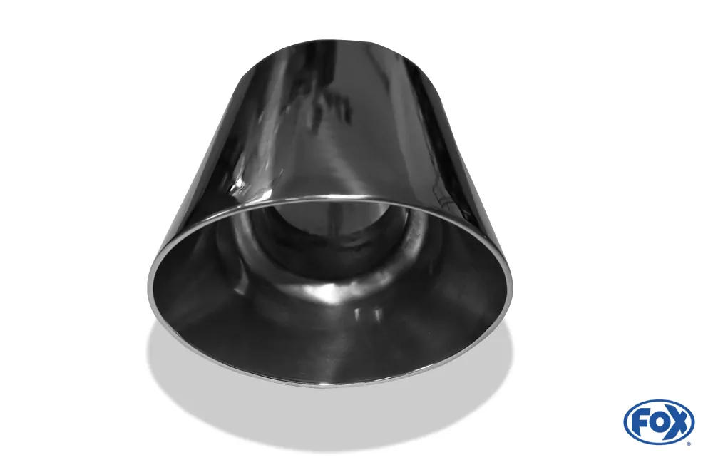 Anschweißendrohr Typ 45  140 x 90 mm / Länge: 300 mm  - oval / uneingerollt / 15° abgeschrägt / mit Typ-B Einsatz