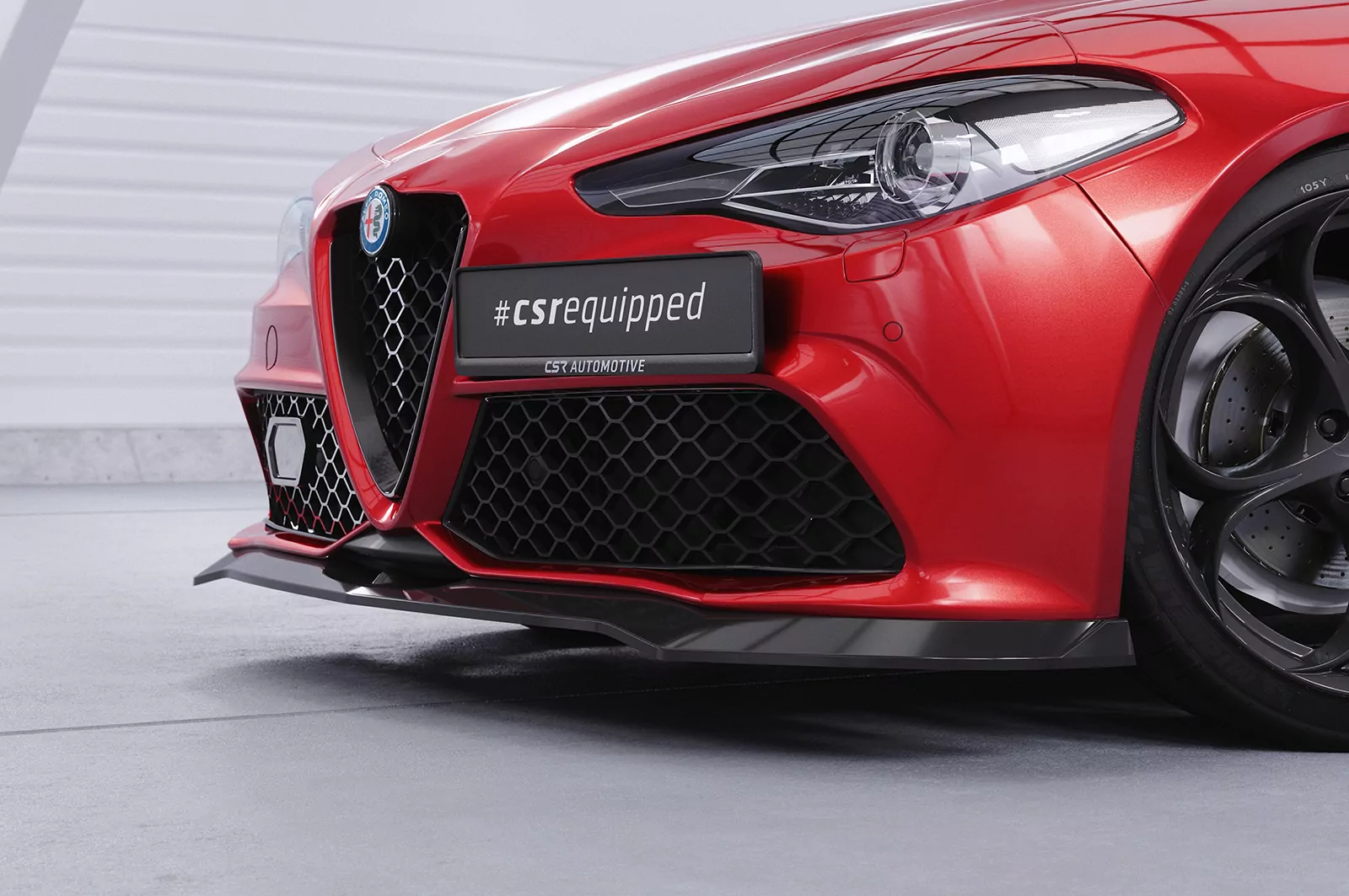 Cup-Spoilerlippe mit ABE für Alfa Romeo Giulia (952) Veloce CSL782 Schwarz Strukturiert