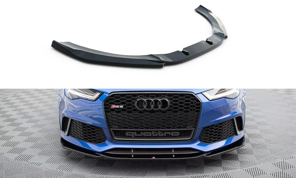 Front Ansatz V.3 Passend Für Audi RS6 C7 Schwarz Hochglanz