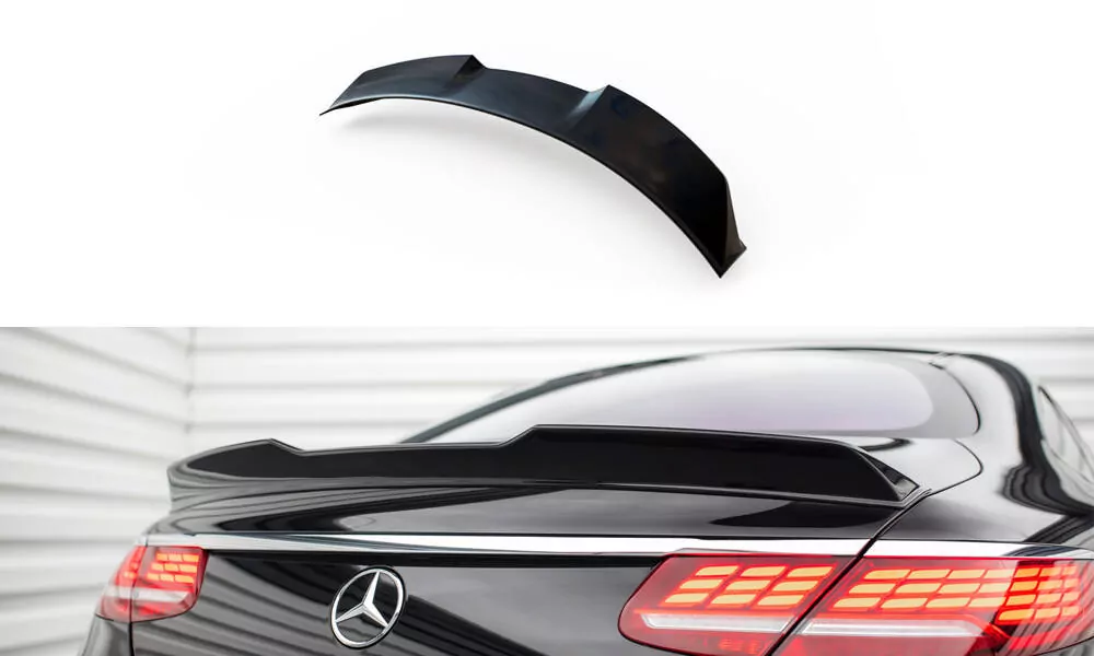Spoiler CAP Für 3D Mercedes-Benz S Coupe AMG-Line C217 Facelift Schwarz Hochglanz