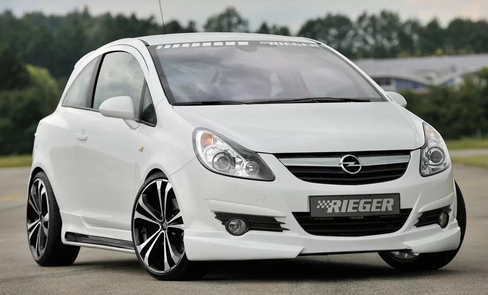 Rieger Spoilerlippe für Opel Corsa D - 3-tür. 07.06-12.10 (bis Facelift) carbon optik