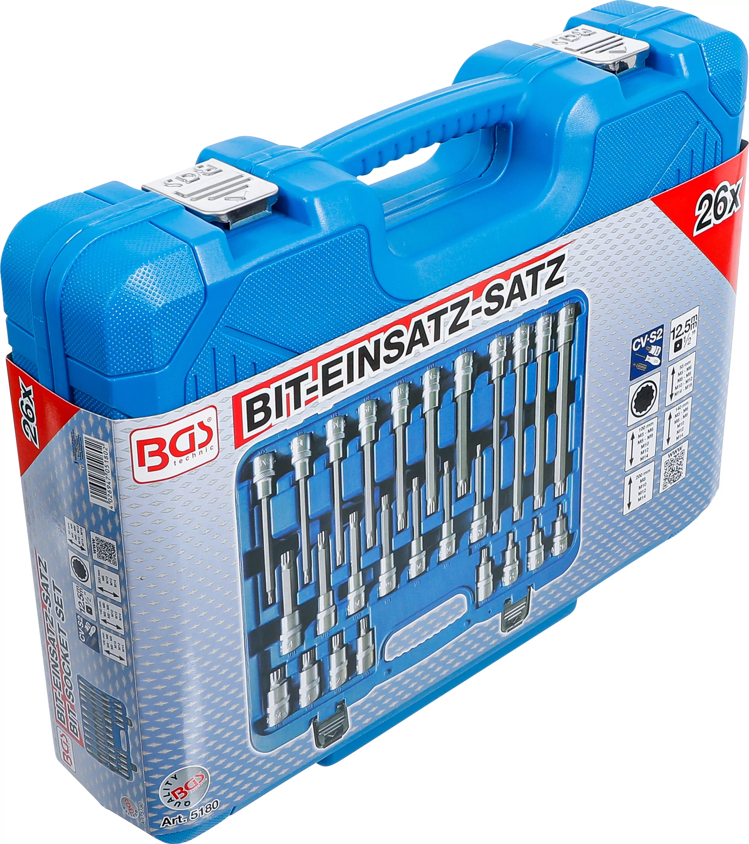 Bit-Einsatz-Satz | Antrieb Innenvierkant 12,5 mm (1/2") | Innenvielzahn (für XZN) | 26-tlg.