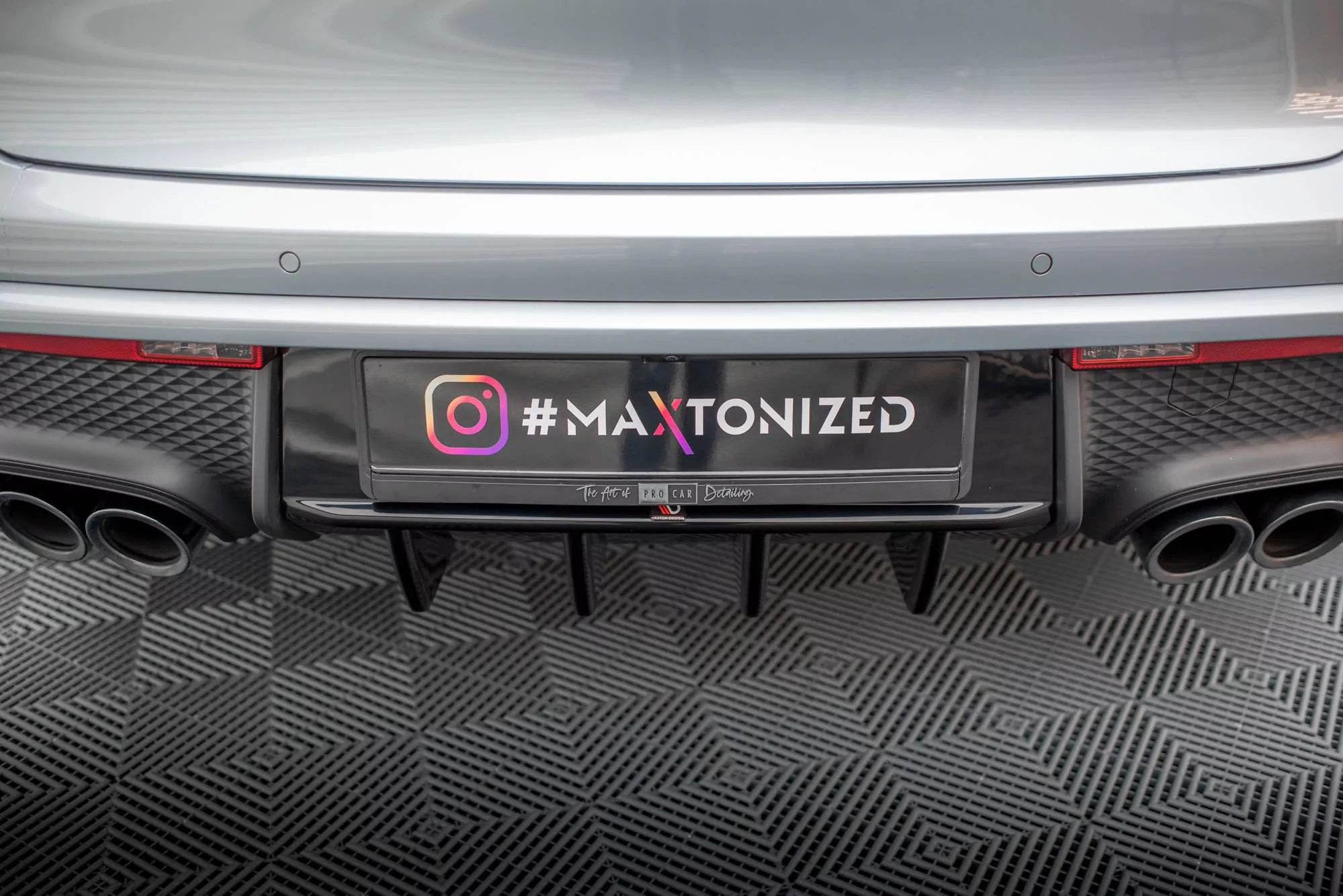 Diffusor Heck Ansatz Für Porsche Macan Mk1 Facelift 2 Schwarz Hochglanz