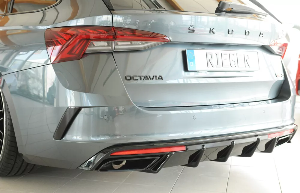Rieger Heckeinsatz glanz schwarz für Skoda Octavia RS (NX) Lim. 08.24- (ab Facelift/PV)