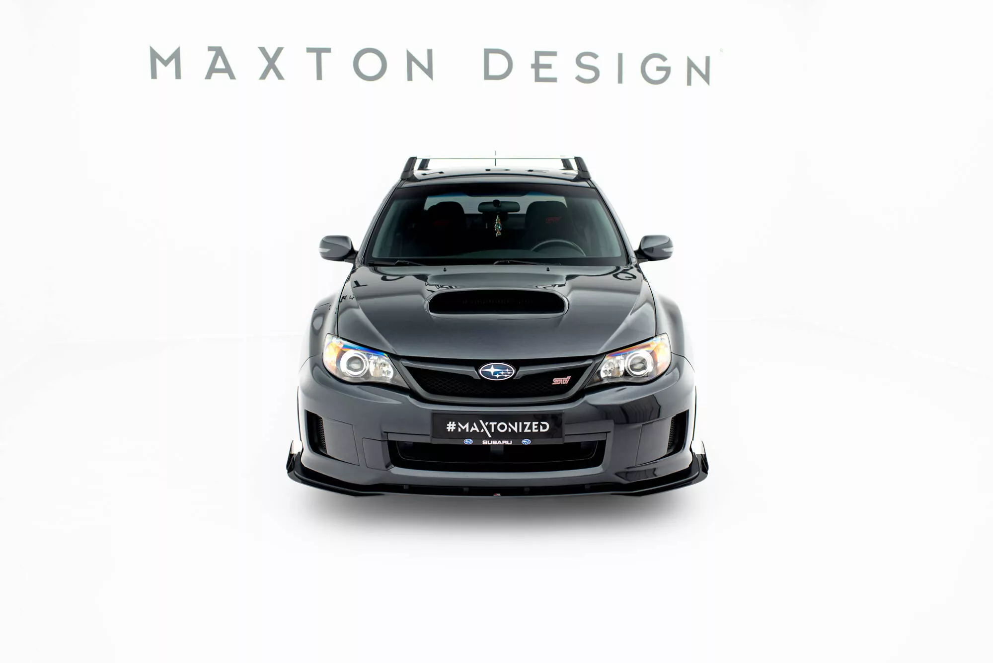 Street Pro Front Ansatz Für +Flaps Für + Flaps Subaru Impreza WRX STI Mk3 Facelift Schwarz Hochglanz