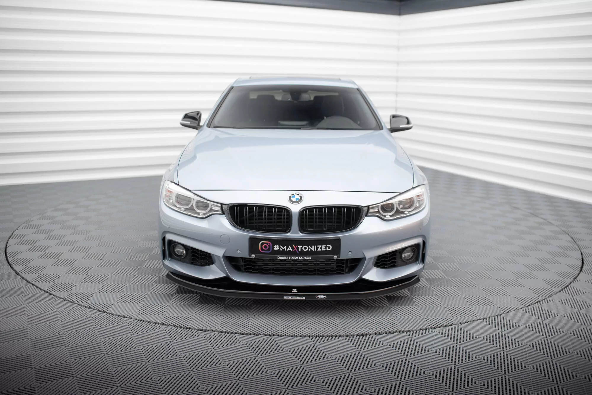 HYBRID Front Ansatz Passend Für Passend Für BMW 4er F32 M Paket Schwarz Hochglanz Carbon Look