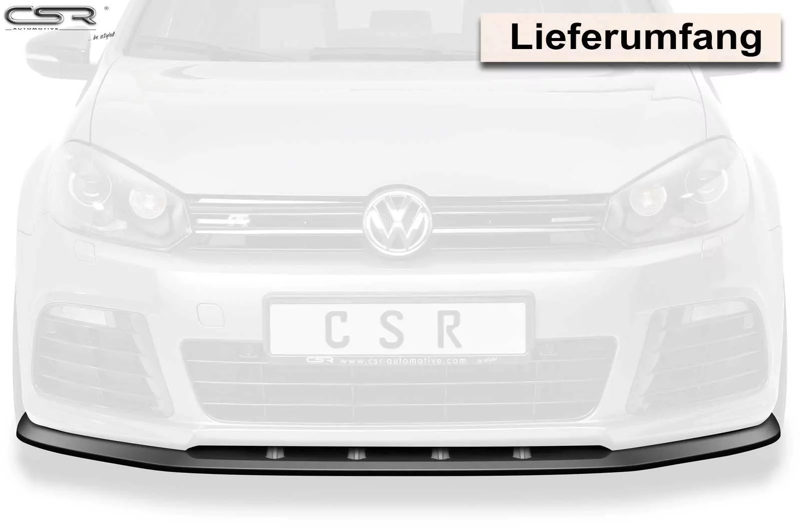 Cup-Spoilerlippe mit ABE für VW Golf 6 R CSL002-M Carbon Look (matt)