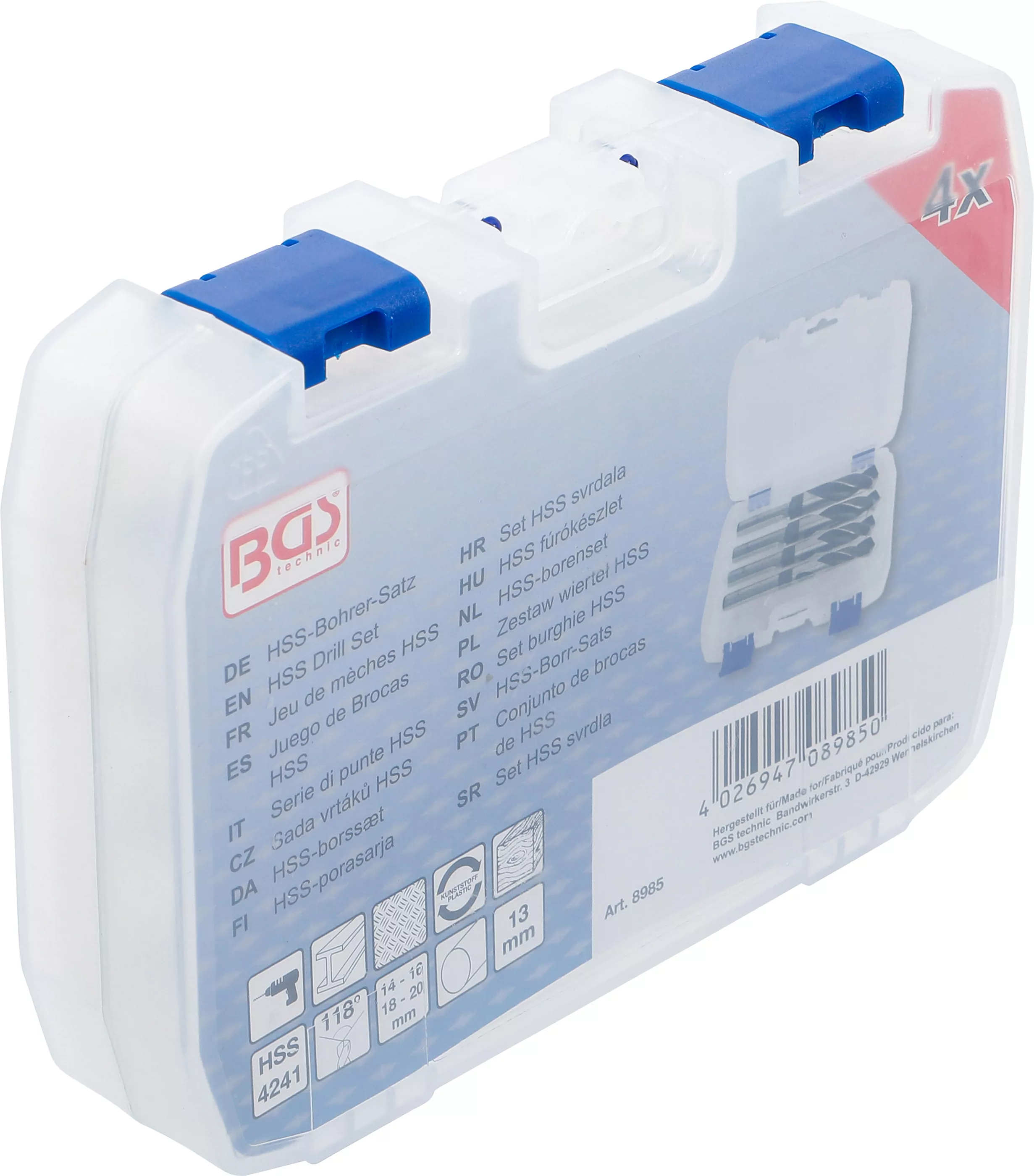 HSS-Bohrer-Satz | 14 - 16 - 18 - 20 mm | 4-tlg.