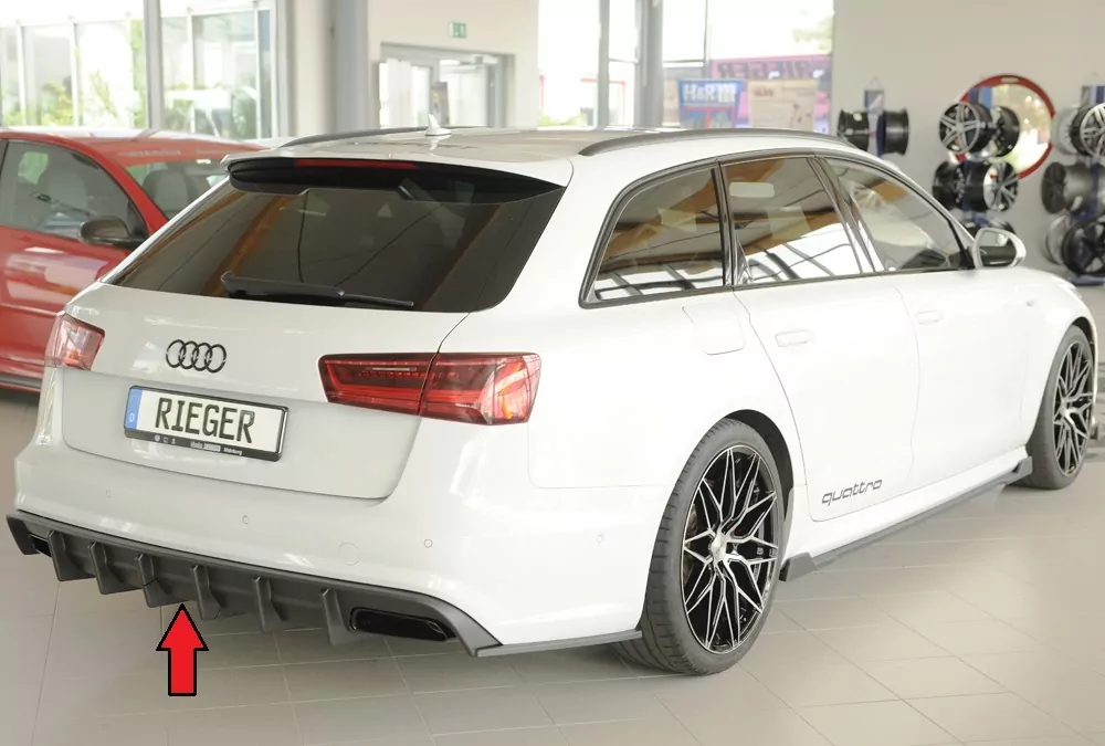 Rieger Heckeinsatz (für Fzg. mit AHK) matt schwarz für Audi A6 (4G/C7) Lim. 09.14- (ab Facelift)