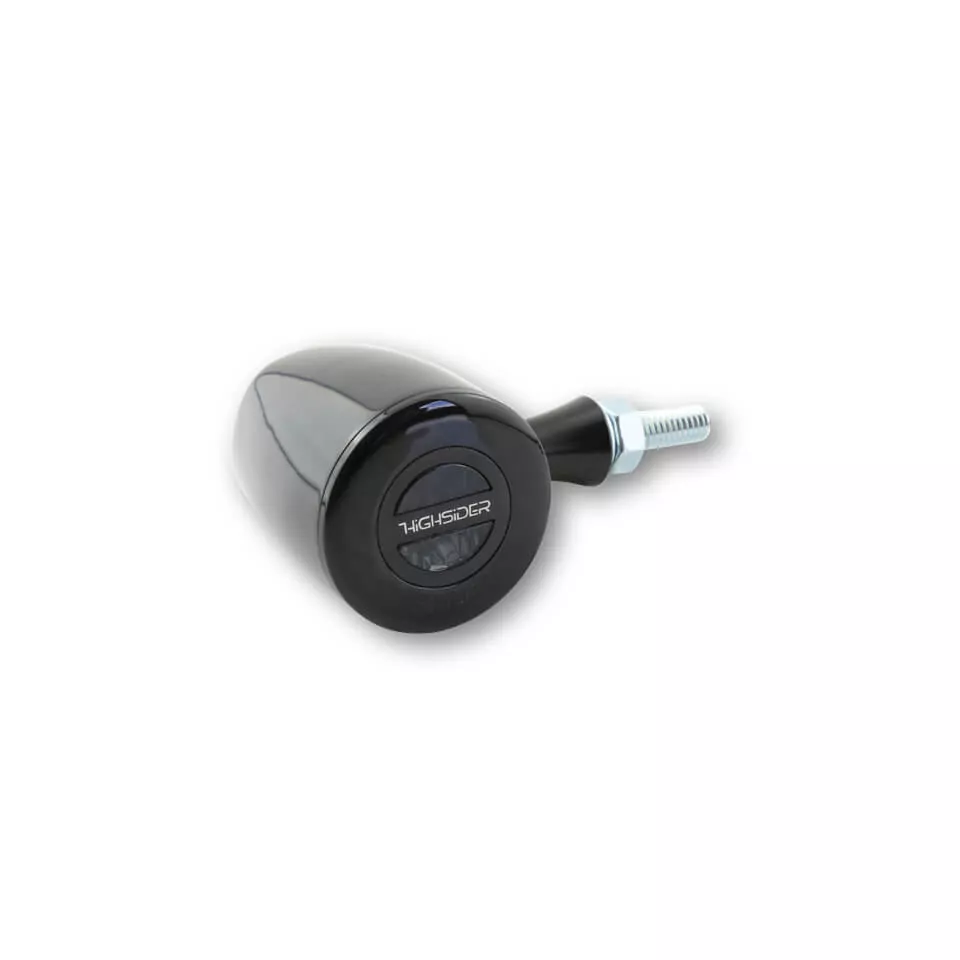 HIGHSIDER Pro Rocket Classic LED Indicator Gehäuse  Schwarz / Linse Rauchgrau (Paar), Vorn & Hinten