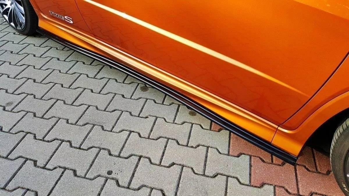 Seitenschweller Ansatz Passend Für Passend Für HONDA CIVIC VIII TYPE S/R Schwarz Hochglanz Schwarz Hochglanz