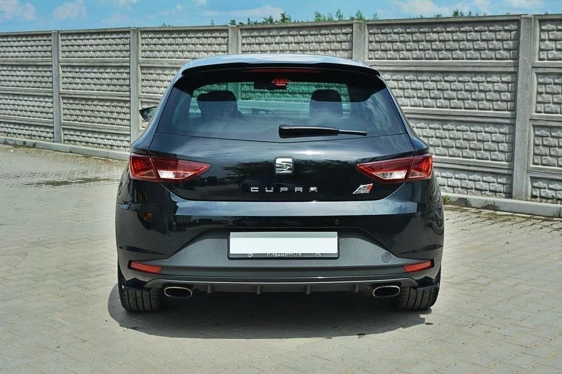 Heck Ansatz Flaps Diffusor Passend Für Diffusor Passend Für SEAT LEON III CUPRA / FR Schwarz Hochglanz Schwarz Hochglanz