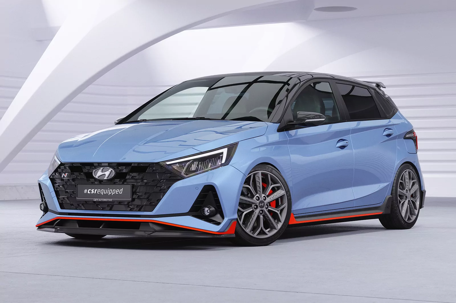 Cup-Spoilerlippe mit ABE für Hyundai I20 (BC3) N, N Performance und N-Line CSL588 Schwarz Strukturiert