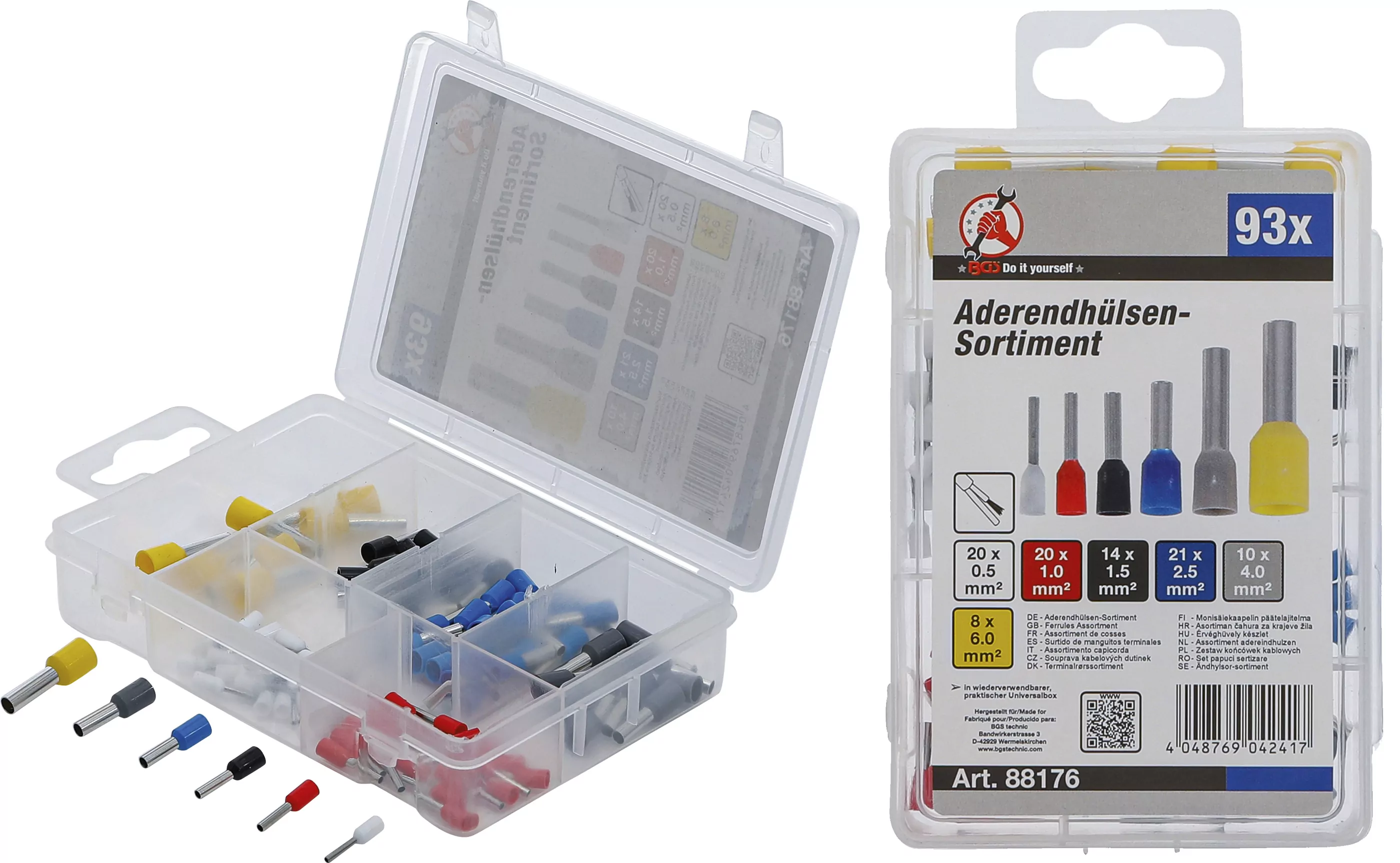 Aderendhülsen-Sortiment | isoliert | 93-tlg.