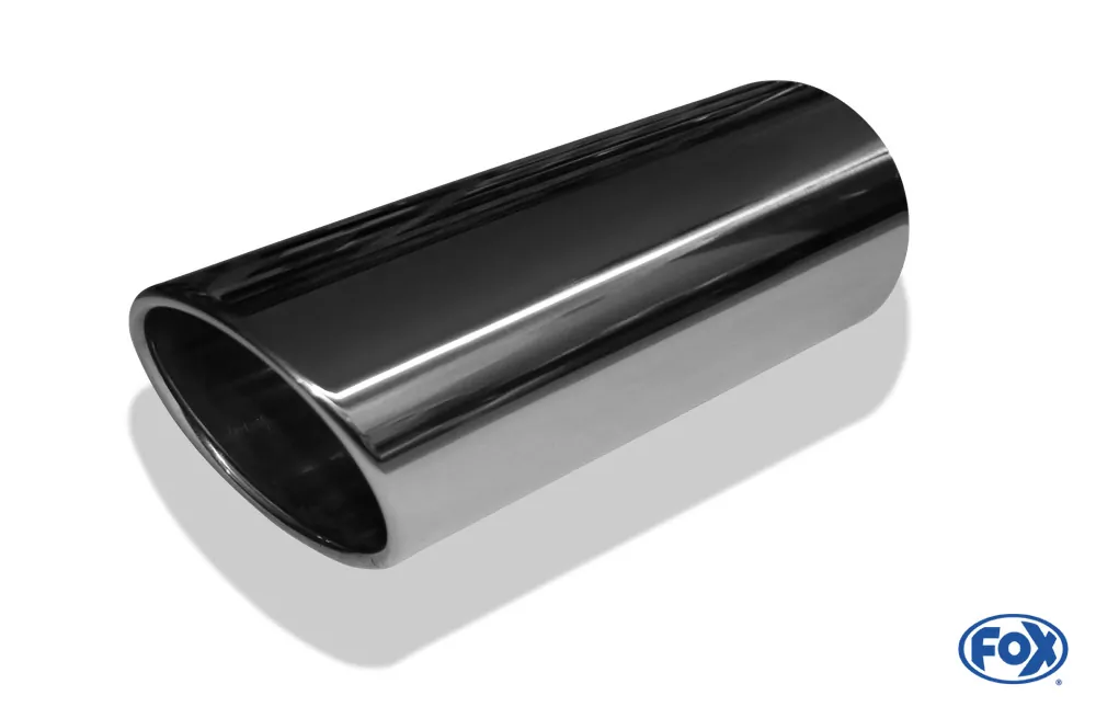 Anschweißendrohr Typ 32  129x106 mm / Länge: 300 mm  - oval / eingerollt / 19° abgeschrägt / ohne Absorber