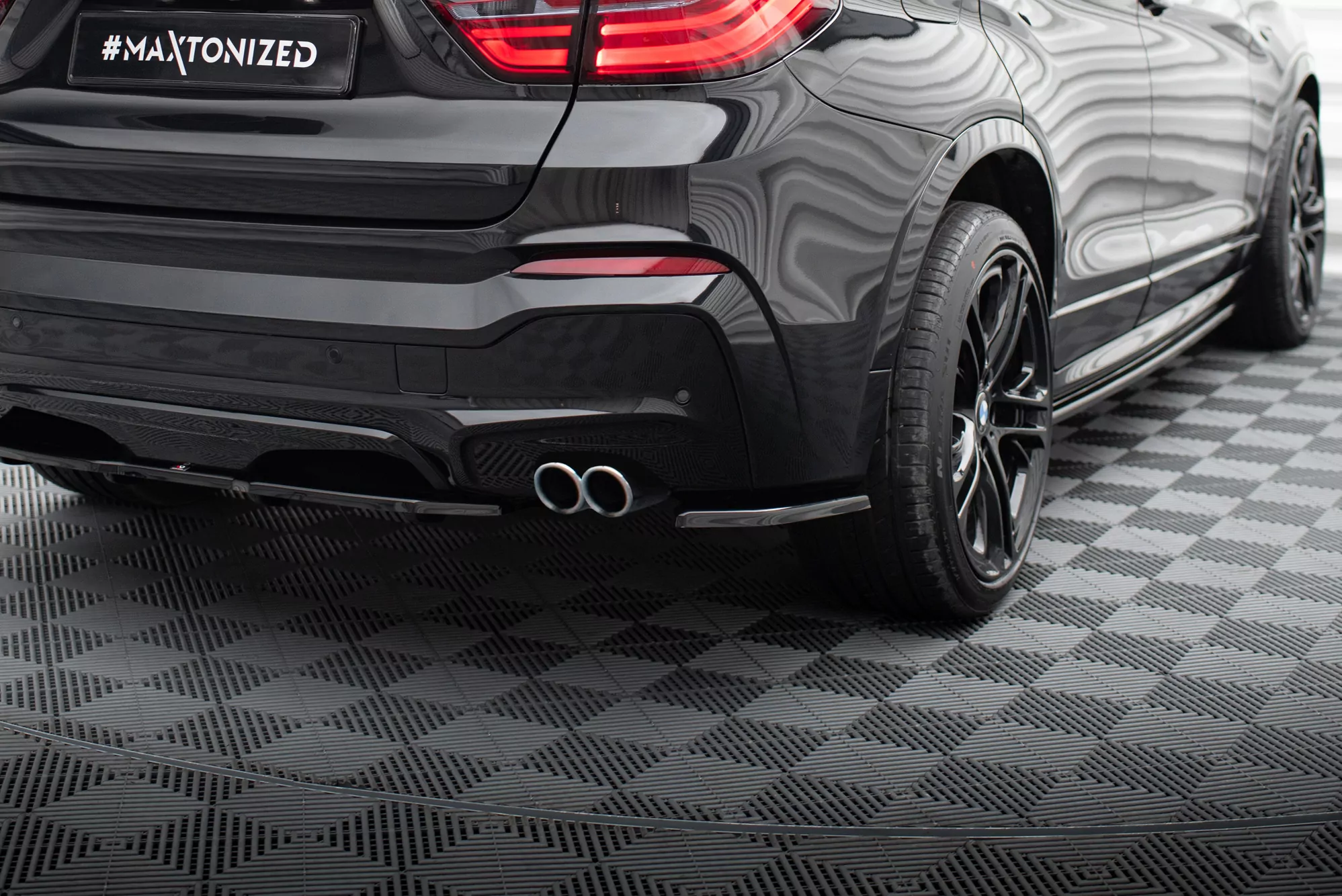 Heck Ansatz Flaps Diffusor Passend Für Diffusor Passend Für BMW X4 M Paket Schwarz Hochglanz Schwarz Hochglanz