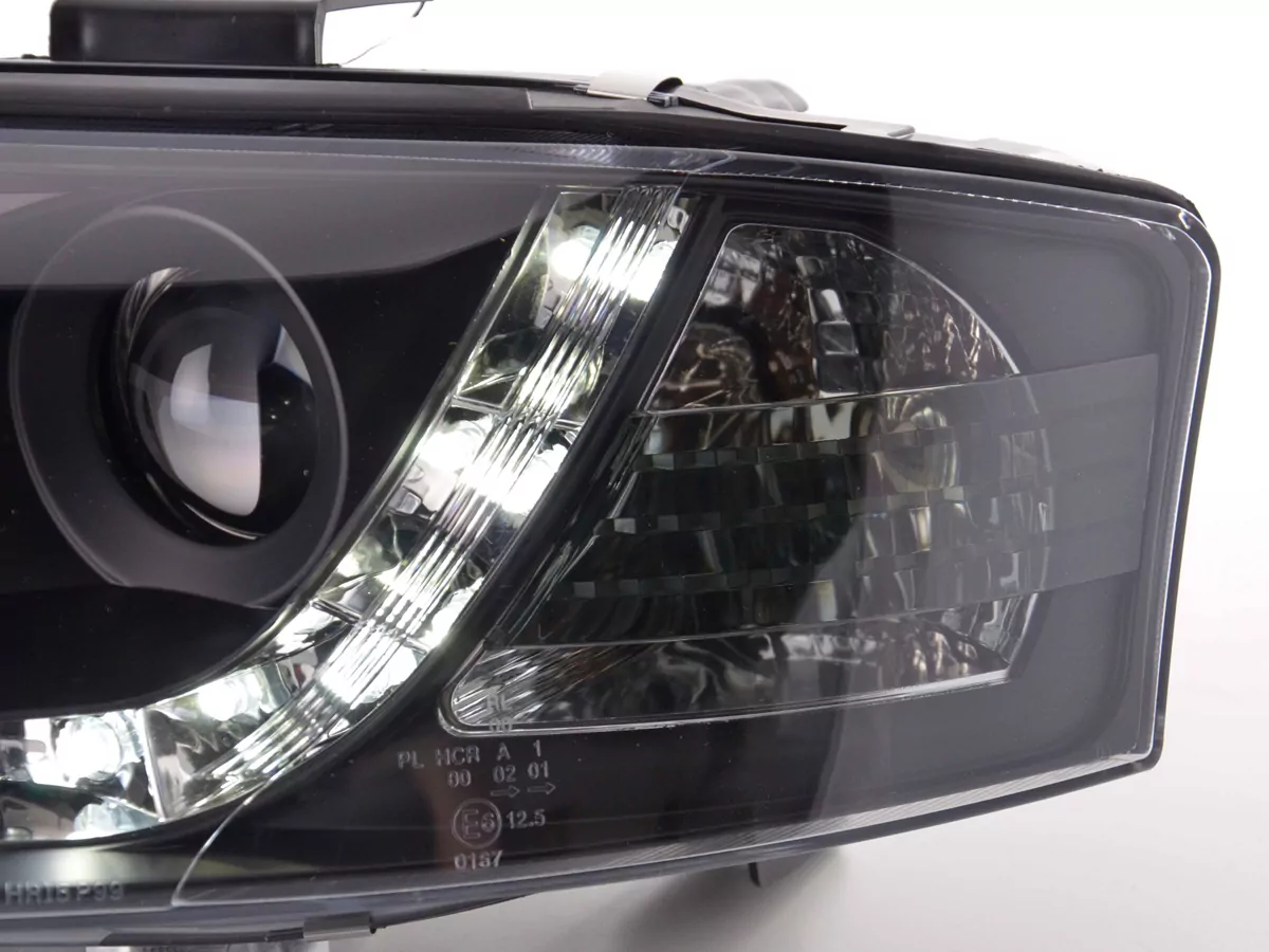 Scheinwerfer Set Daylight LED Tagfahrlicht Audi A6 4B Bj. 01-03 schwarz