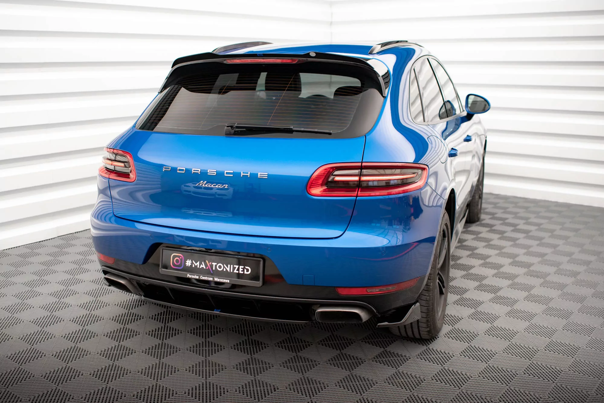 Mittlerer Diffusor Heck Ansatz Für Porsche Macan Mk1 Schwarz Hochglanz