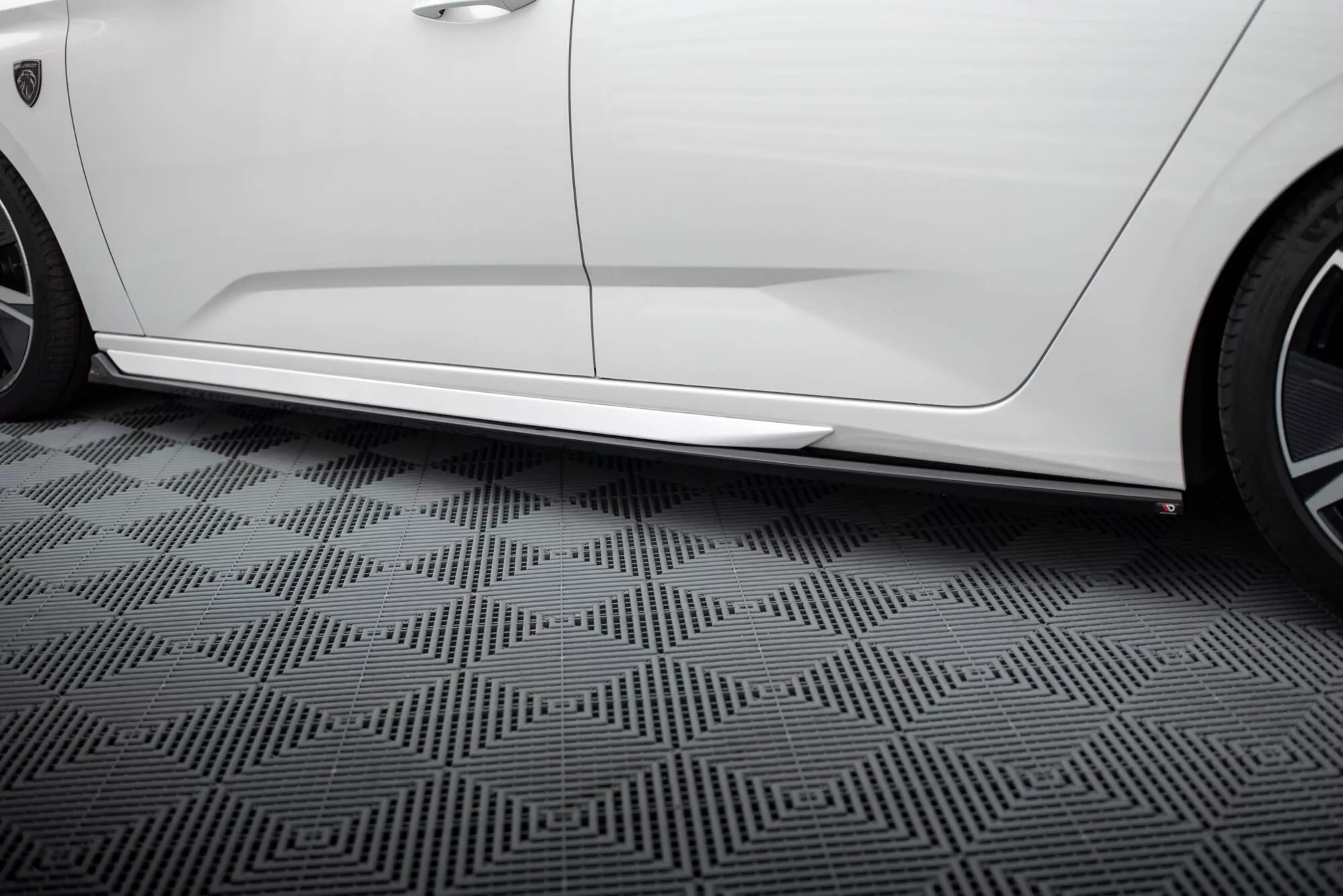 Seitenschweller Ansatz Für Peugeot 308 GT SW Mk3 Schwarz Hochglanz