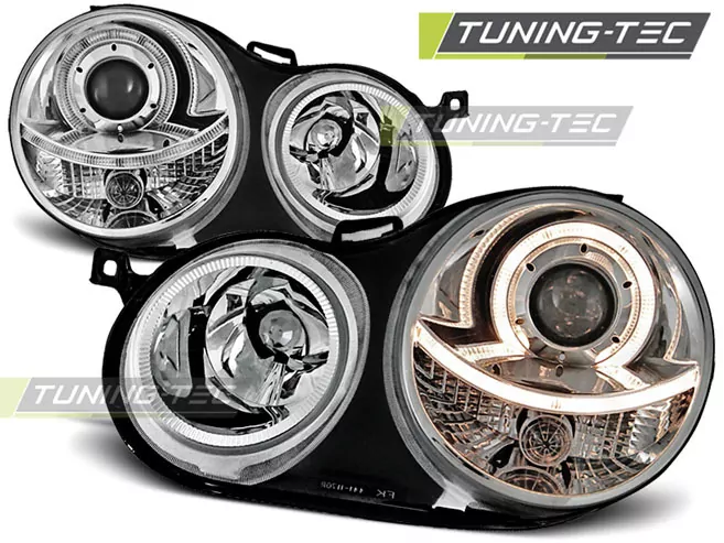 HEADLIGHTS ANGEL EYES CHROME fits VW POLO 9N 11.01-04.05