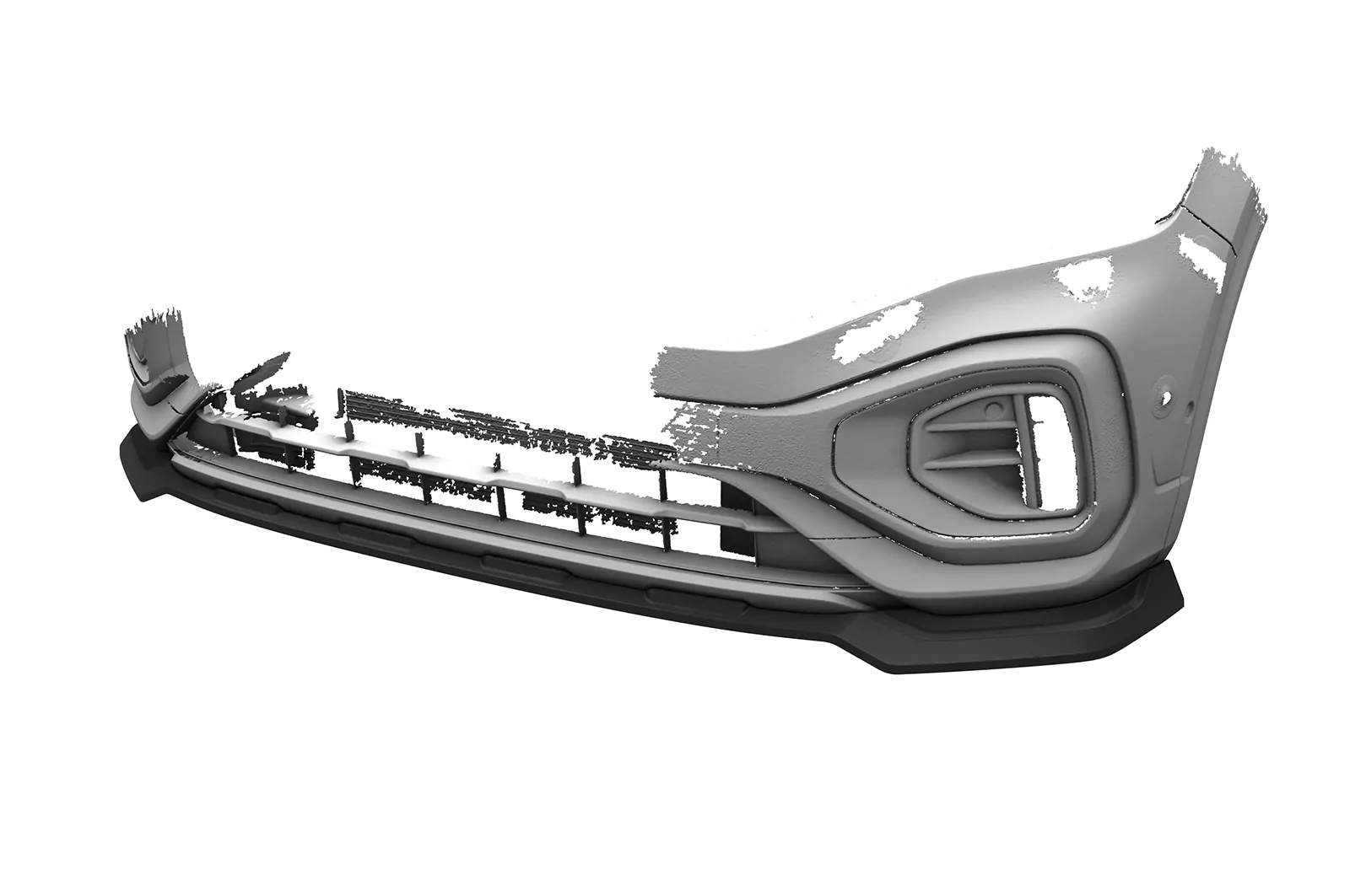 Cup-Spoilerlippe mit ABE für VW T-Roc (A1) R-Line CSL851 Schwarz Strukturiert