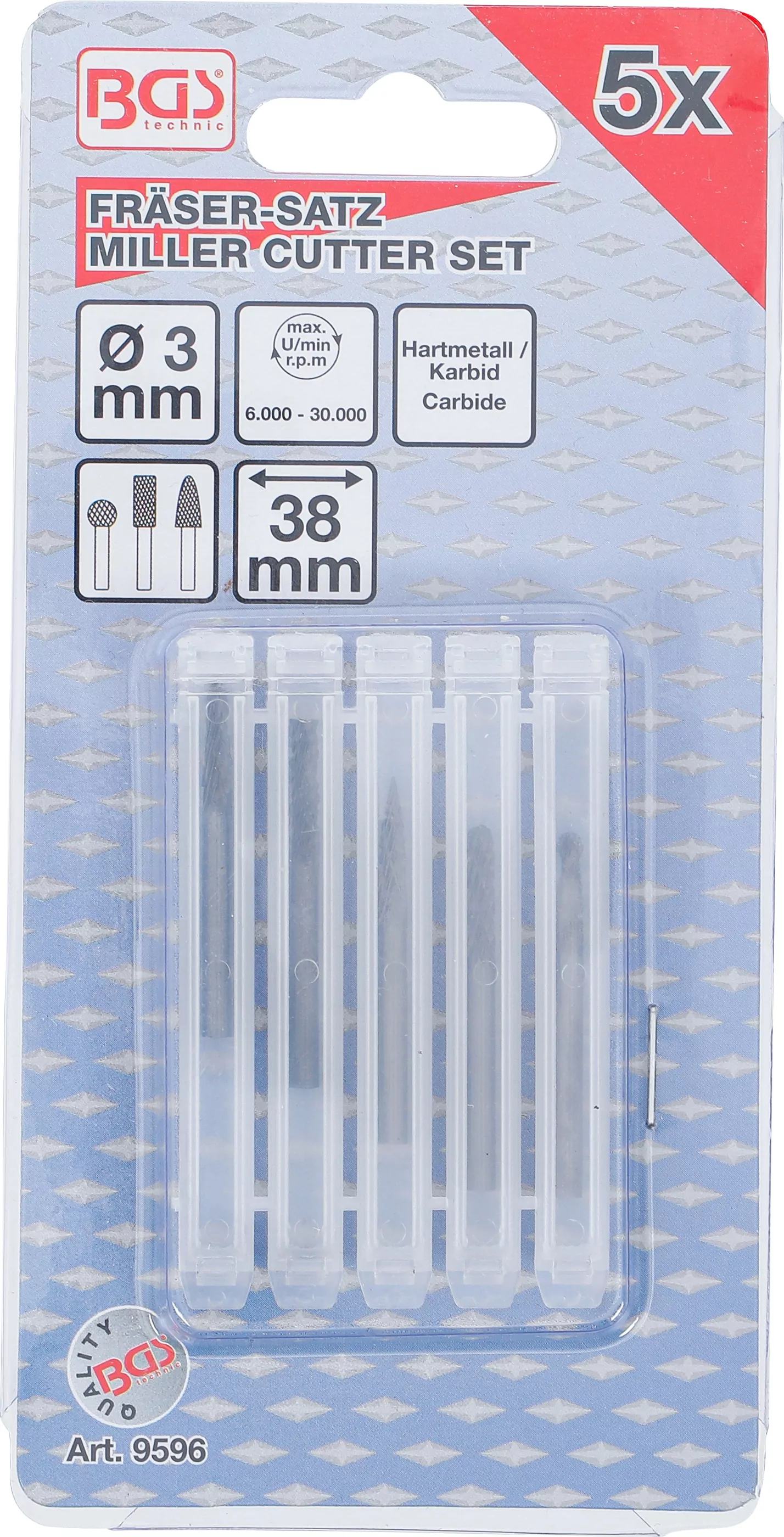 HSS-Fräser-Satz, extra kurz | 5-tlg.