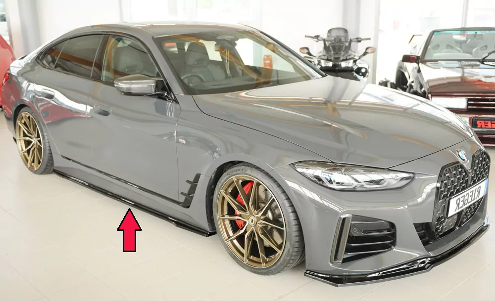 Rieger Seitenschweller rechts ansatz glanz schwarz für BMW i4 M G26  (G4C) Gran Coupé (5-tür.) 11.21-
