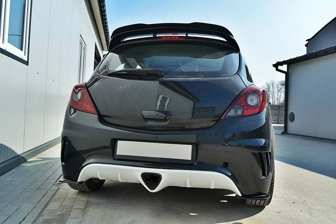Heck Ansatz Flaps Diffusor Passend Für Diffusor Passend Für OPEL CORSA D OPC / VXR Schwarz Hochglanz Schwarz Hochglanz