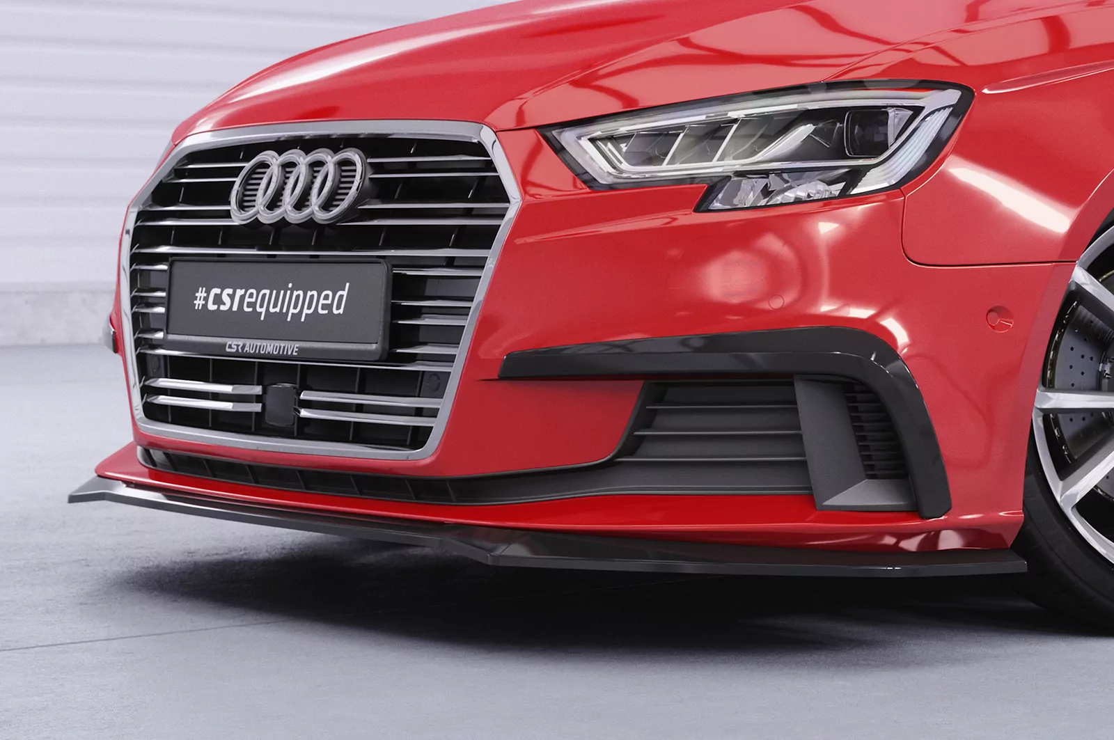 Cup-Spoilerlippe mit ABE für Audi A3 8V CSL857 Schwarz Strukturiert