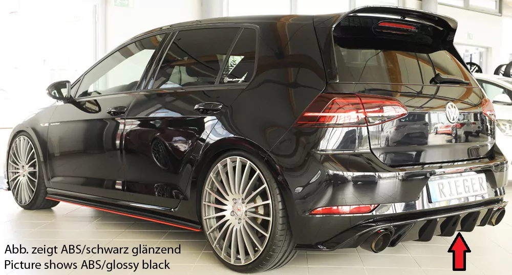 Rieger Heckeinsatz für VW Golf 7 GTI - 3-tür. 02.17- (ab Facelift) carbon optik