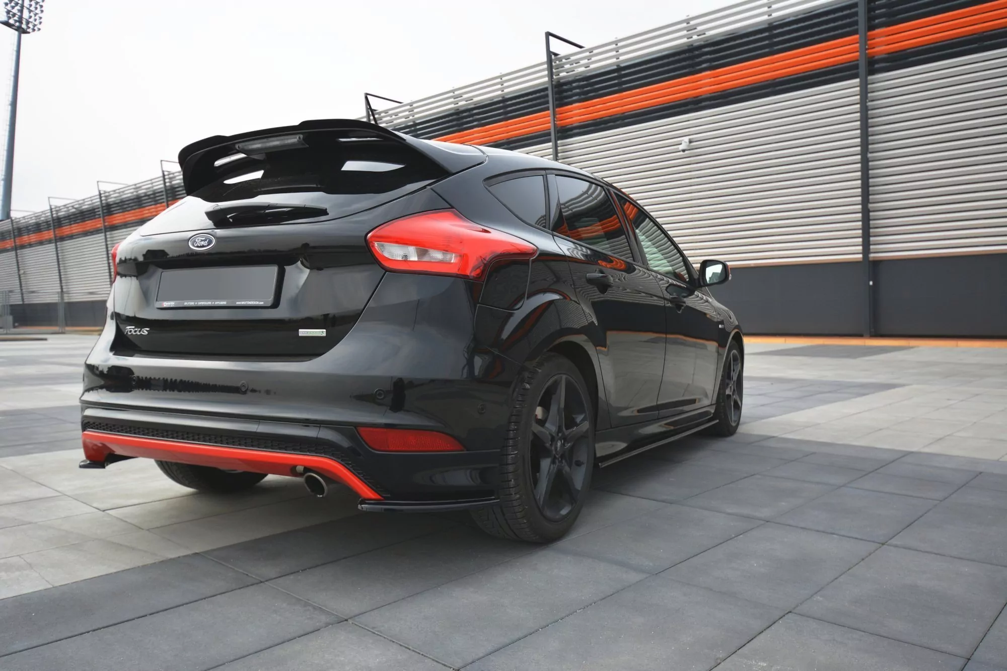 Spoiler CAP Passend Für Ford Focus ST-Line Mk3 FL Schwarz Hochglanz