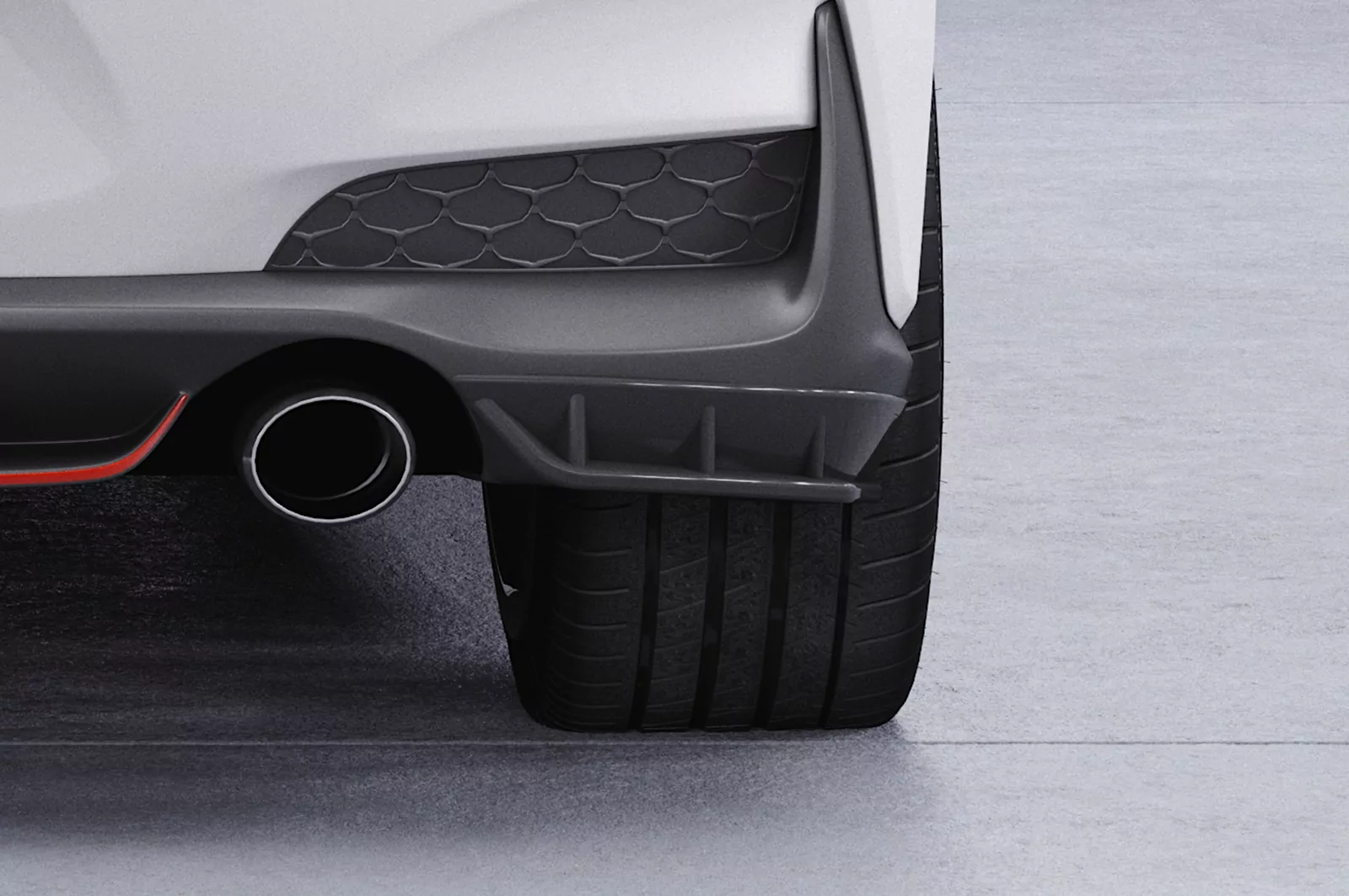 Heckansatz für Hyundai I30 (PD) N HA429 Schwarz Strukturiert