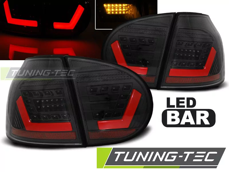 Led Bar Tail Lights Black Fits Vw Golf 5 10.03-09