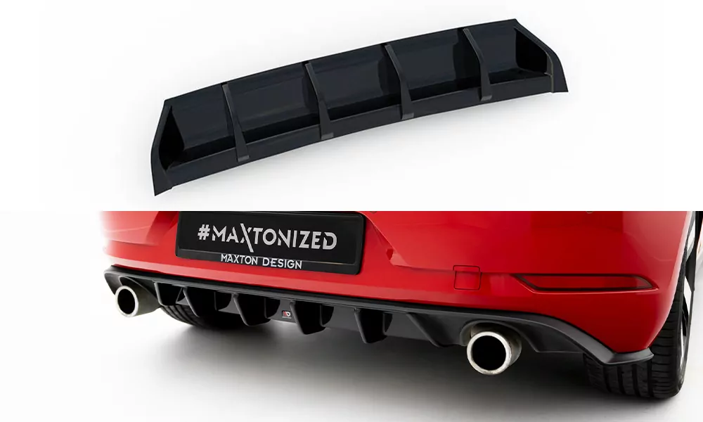 Diffusor Heck Ansatz Passend Für Passend Für VW GOLF 7 GTI FL Schwarz Hochglanz Schwarz Hochglanz